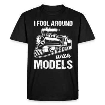 Locomotive Locomotive Model Railway Model Making - Men's Premium Organic T-Shirt - black - Front - Nico (187cm)