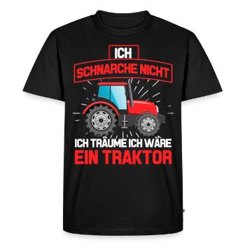 Tractor Farming Farmer Trekker Acker - Men's Premium Organic T-Shirt - black - Front - Nico (187cm)