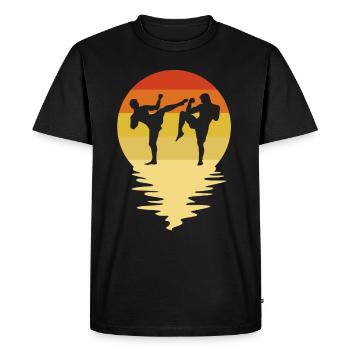 Muay Thai Boxing Kickboxing Kickboxer Kickboxing - Men's Premium Organic T-Shirt - black - Front - Nico (187cm)