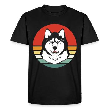 Chien de traîneau Malamute - T-shirt Premium bio Homme - noir - Devant - Nico (187cm)
