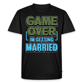 Enterrement de vie de garçon Mariée Célibataire - T-shirt Premium bio Homme - noir - Devant - Nico (187cm)