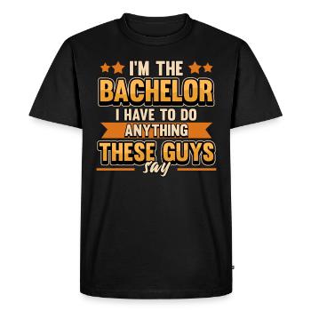 Enterrement de vie de garçon Mariée Célibataire - T-shirt Premium bio Homme - noir - Devant - Nico (187cm)