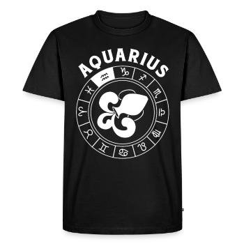 Verseau - T-shirt Premium bio Homme - noir - Devant - Nico (187cm)
