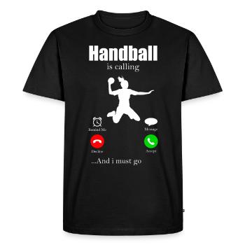 Handball - T-shirt Premium bio Homme - noir - Devant - Nico (187cm)