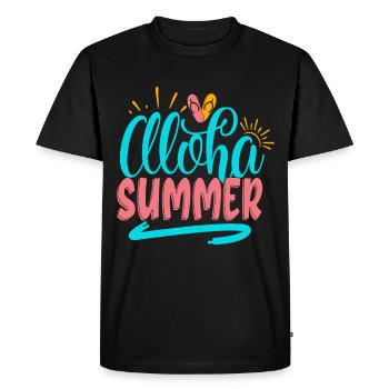 plage été vacances soleil saison chaude mer - T-shirt Premium bio Homme - noir - Devant - Nico (187cm)