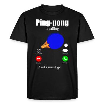 Ping-Pong - Men's Premium Organic T-Shirt - black - Front - Nico (187cm)