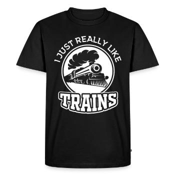 Locomotive Locomotive Model Railway Model Making - Men's Premium Organic T-Shirt - black - Front - Nico (187cm)