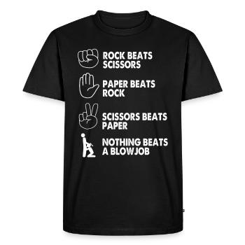 Pierre ciseaux papier - T-shirt Premium bio Homme - noir - Devant - Nico (187cm)