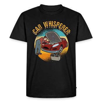 Voiture mécanicien métier drôle rengaine cadeau - T-shirt Premium bio Homme - noir - Devant - Nico (187cm)