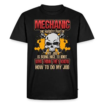 Voiture mécanicien métier drôle rengaine cadeau - T-shirt Premium bio Homme - noir - Devant - Nico (187cm)