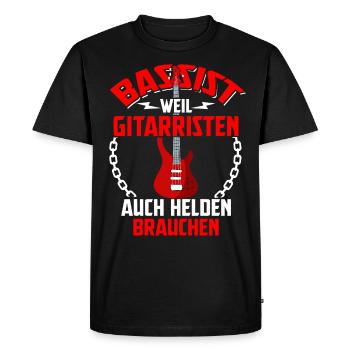 Bassist Gitarrist band Kontrabass Geschenk Bass - Männer Premium Bio T-Shirt - Schwarz - Vorne - Nico (187cm)