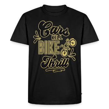 Vélo au lieu de vélo de voiture vélo de course - T-shirt Premium bio Homme - noir - Devant - Nico (187cm)