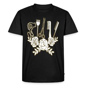 Coiffeur ustensiles de guirfère coiffeur salon rengaine - T-shirt Premium bio Homme - noir - Devant - Nico (187cm)