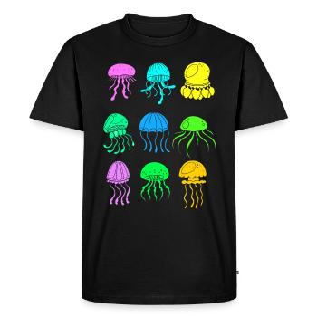 Méduses espèces méduses méduses - T-shirt Premium bio Homme - noir - Devant - Nico (187cm)