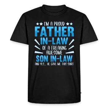 Father's Day Son Daughter Men's Day Saying Funny - Men's Premium Organic T-Shirt - black - Front - Nico (187cm)