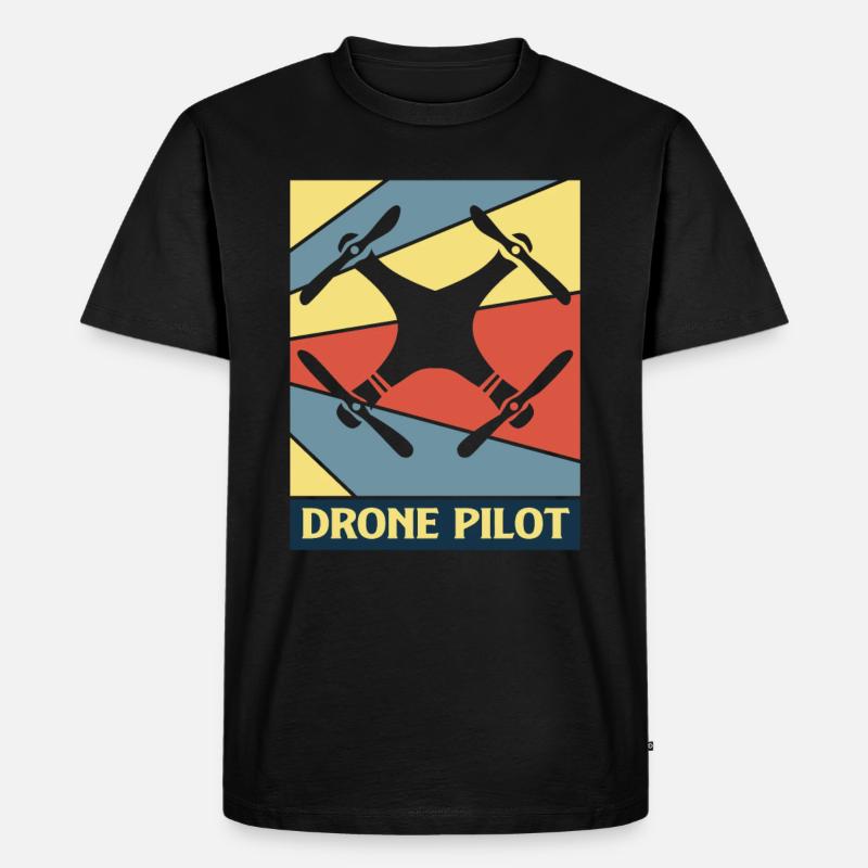 Drohne - Männer Premium Bio T-Shirt - Schwarz