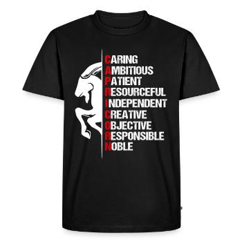 Signe stellaire Capricorne Symbole - T-shirt Premium bio Homme - noir - Devant - Nico (187cm)