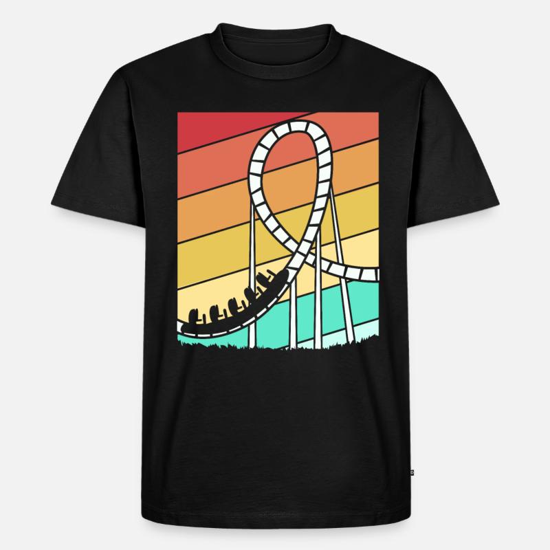 Achterbahn - Männer Premium Bio T-Shirt - Schwarz