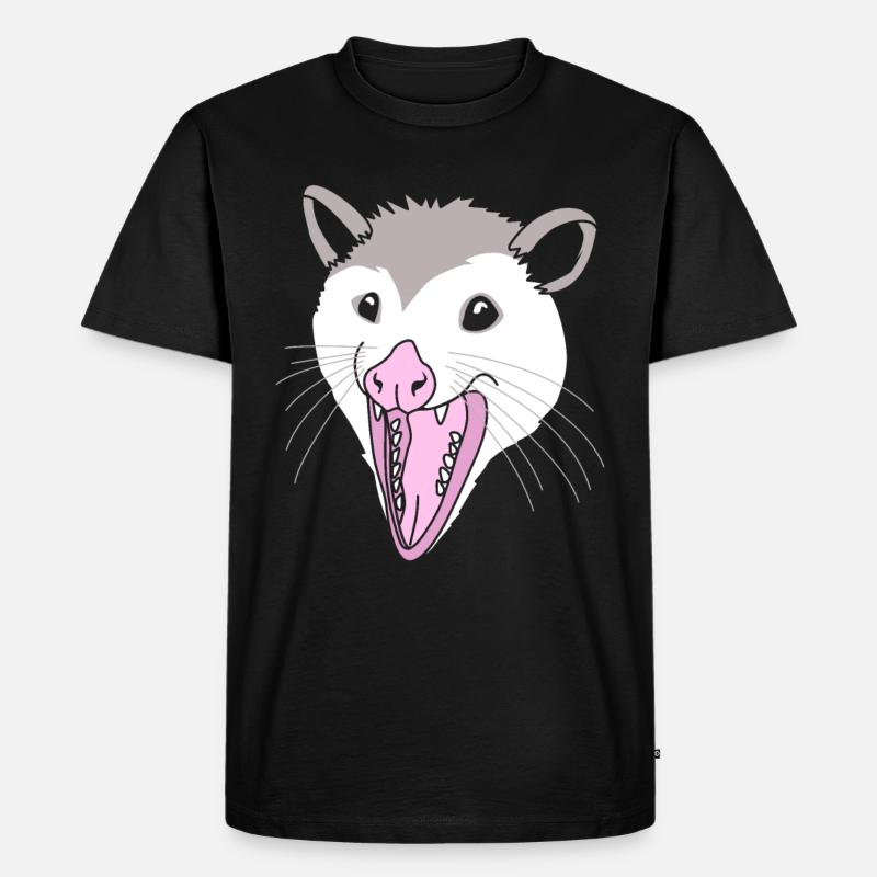 Opossum - Männer Premium Bio T-Shirt - Schwarz