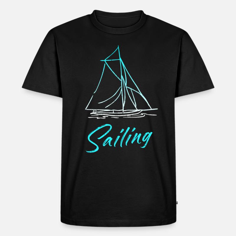 Segeln - Männer Premium Bio T-Shirt - Schwarz