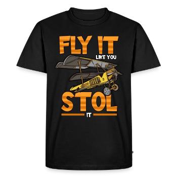 Pilote avion Aviation Aviation Vol Métier Drôle - T-shirt Premium bio Homme - noir - Devant - Nico (187cm)