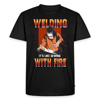 Welder Welder Welding Expert Funny Profession - Men's Premium Organic T-Shirt - black - Front - Nico (187cm)