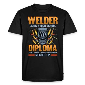 Welder Welder Welding Expert Funny Profession - Men's Premium Organic T-Shirt - black - Front - Nico (187cm)