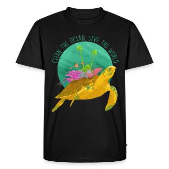 Animal mer Ocean Fish - T-shirt Premium bio Homme - noir - Devant - Nico (187cm)