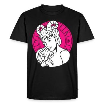 Signe du zodiaque Bélier - T-shirt Premium bio Homme - noir - Devant - Nico (187cm)