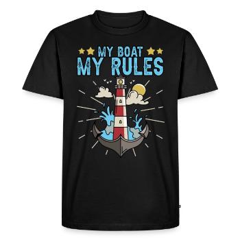 Captain Ship Boat Sailing Harbour Tour Profession - Men's Premium Organic T-Shirt - black - Front - Nico (187cm)