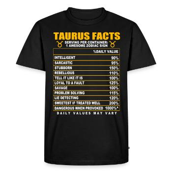 Taurus Zodiac - Men's Premium Organic T-Shirt - black - Front - Nico (187cm)