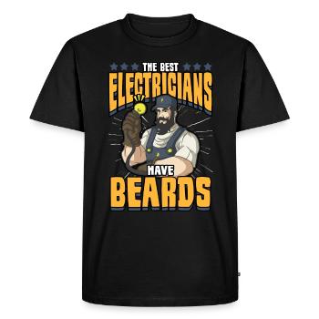 Électricien Electricité Artisans Métier Drôle - T-shirt Premium bio Homme - noir - Devant - Nico (187cm)