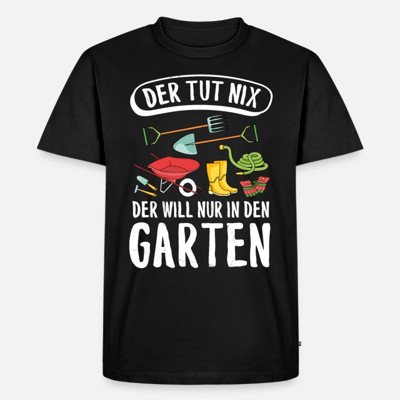 Garten - Männer Premium Bio T-Shirt - Schwarz