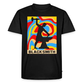 Anvil blacksmithing - Men's Premium Organic T-Shirt - black - Front - Nico (187cm)