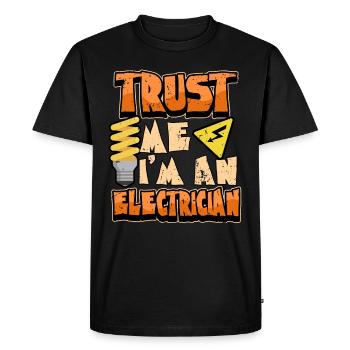 Électricien sort profession métier courant câble cadeau - T-shirt Premium bio Homme - noir - Devant - Nico (187cm)