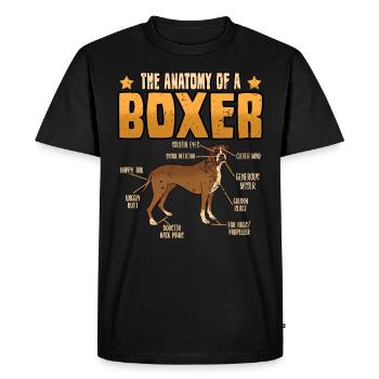 Dog Funny Boxer Dog Owner Anatomy Gift - Men's Premium Organic T-Shirt - black - Front - Nico (187cm)
