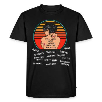 Dépression - T-shirt Premium bio Homme - noir - Devant - Nico (187cm)
