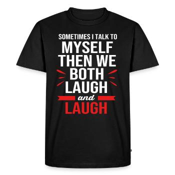 Drôles de paroles rire - T-shirt Premium bio Homme - noir - Devant - Nico (187cm)
