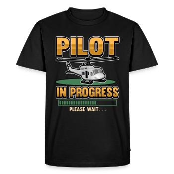 Funny helicopter helicopter pilot gift - Men's Premium Organic T-Shirt - black - Front - Nico (187cm)