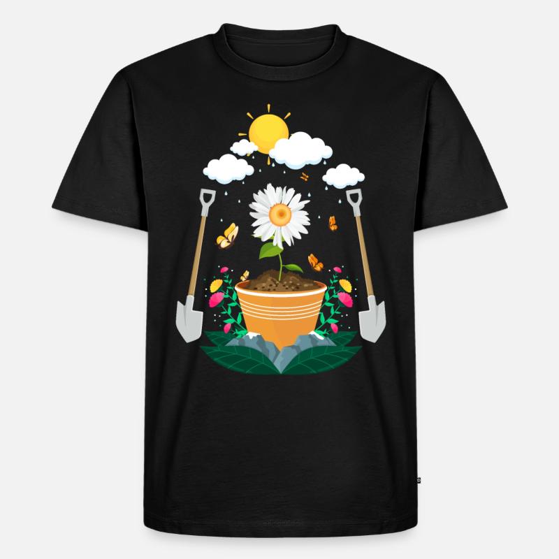 Garten - Männer Premium Bio T-Shirt - Schwarz