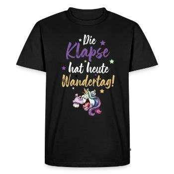 Verrücktes Einhorn - Männer Premium Bio T-Shirt - Schwarz - Vorne - Nico (187cm)