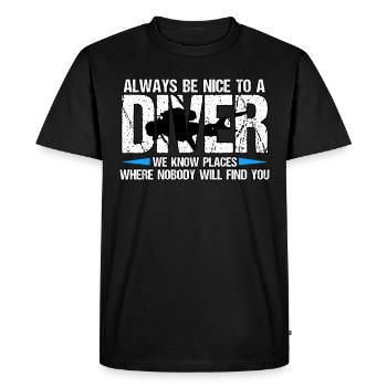 Diving Snorkeling Holiday Coral Reef Divers - Men's Premium Organic T-Shirt - black - Front - Nico (187cm)