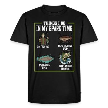 Pêche Pêche Poisson Drôle pêche - T-shirt Premium bio Homme - noir - Devant - Nico (187cm)