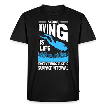 Plongée en apério vacances récif corallien plongeur - T-shirt Premium bio Homme - noir - Devant - Nico (187cm)