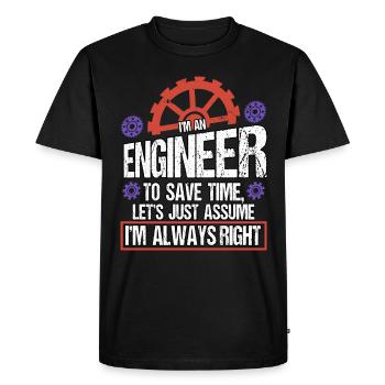 Ingénieur Chantier Architecte Profession Travail Drôle - T-shirt Premium bio Homme - noir - Devant - Nico (187cm)