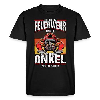 Feuerwehr Notruf Hilfe Rettung Feuer Beruf - Männer Premium Bio T-Shirt - Schwarz - Vorne - Nico (187cm)