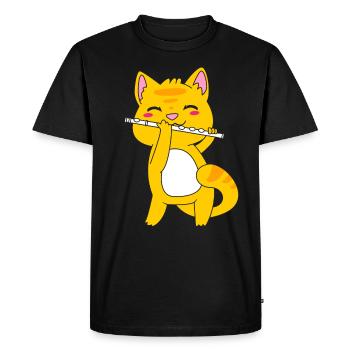Flûte - T-shirt Premium bio Homme - noir - Devant - Nico (187cm)