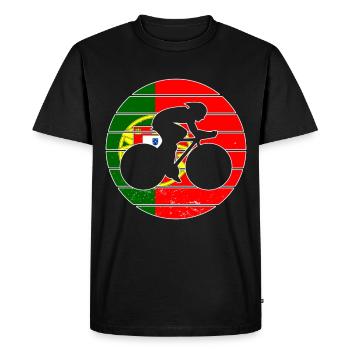 Cyclisme Portugal Vélo de course Vélo - T-shirt Premium bio Homme - noir - Devant - Nico (187cm)