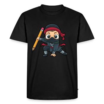 School Enrollment Schoolchild Ninja 1st Grade Back to School - Men's Premium Organic T-Shirt - black - Front - Nico (187cm)