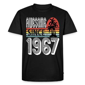 Awesome Since 1967 Sunset - T-shirt Premium bio Homme - noir - Devant - Nico (187cm)
